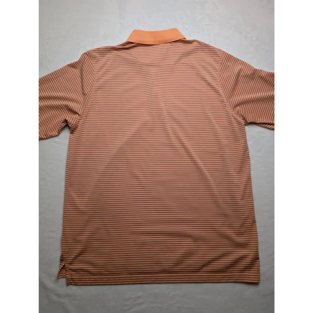 Donald Ross‎ Mens Golf Polo Shirt - Large Orange Stripe Performance ODCC 1892
